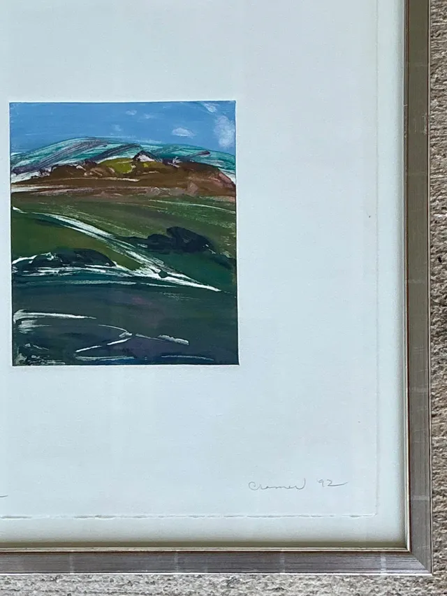 Framed Abstract Landscape Monotype Print — additional photo 3
