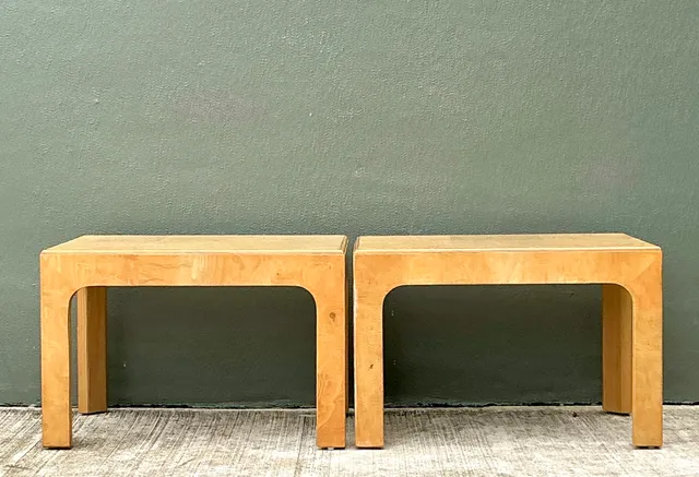 Vintage Burl Wood Side Tables - Pair — additional photo 3