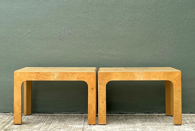 Vintage Burl Wood Side Tables - Pair — additional photo 5