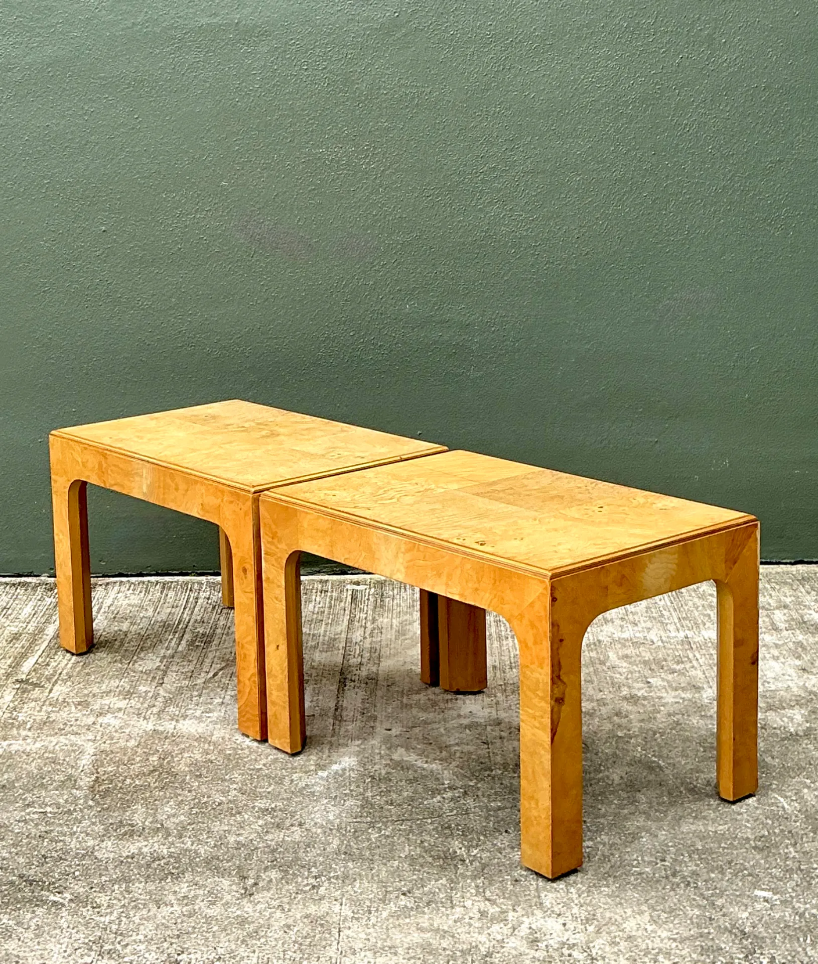 Vintage Burl Wood Side Tables - Pair — additional photo 1