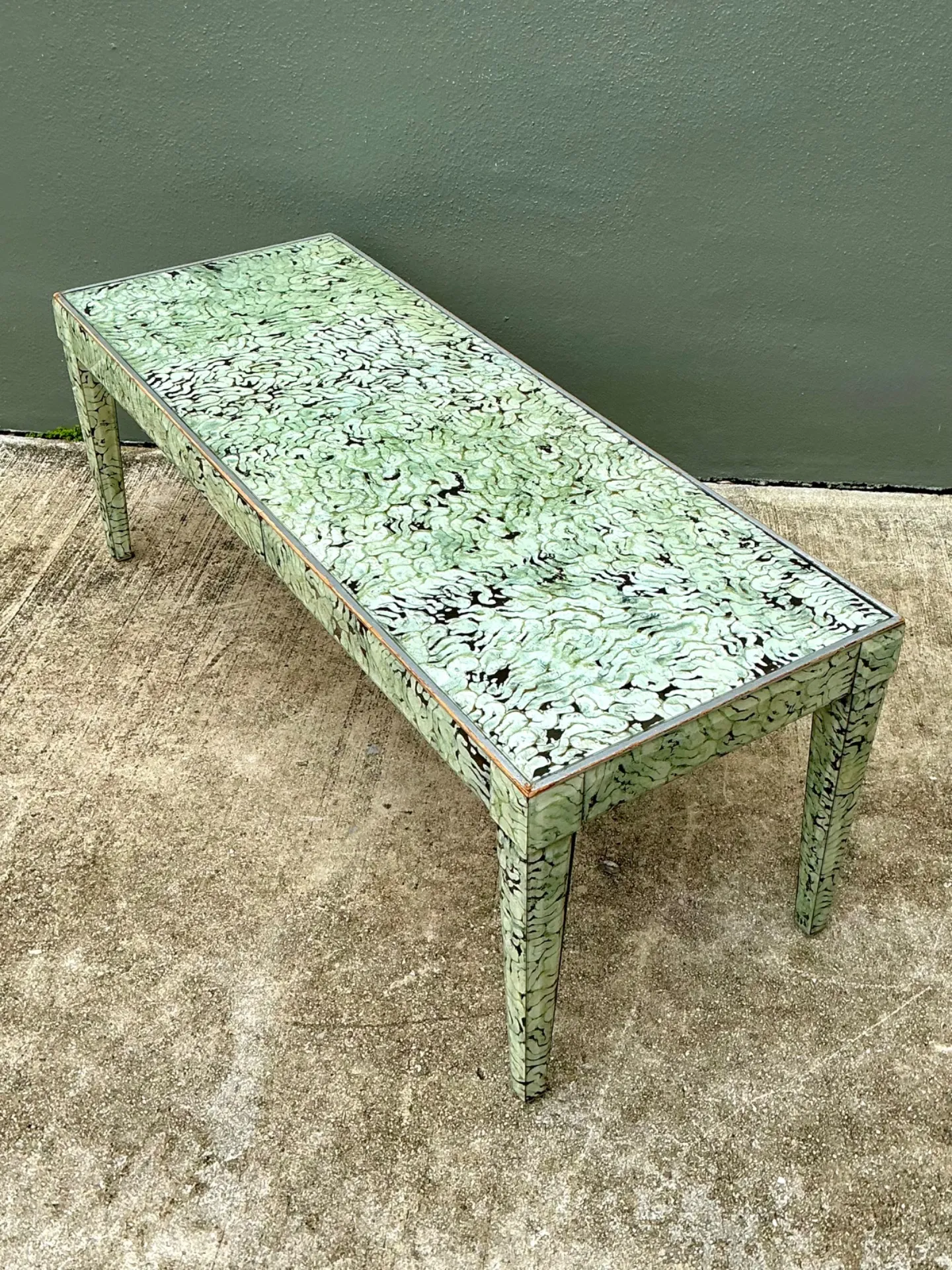 Vintage Hand Painted Eglomise Coffee Table  — additional photo 3