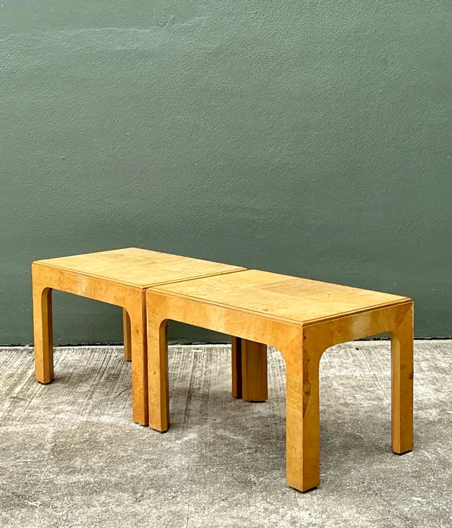 Vintage Burl Wood Side Tables - Pair — additional photo 2