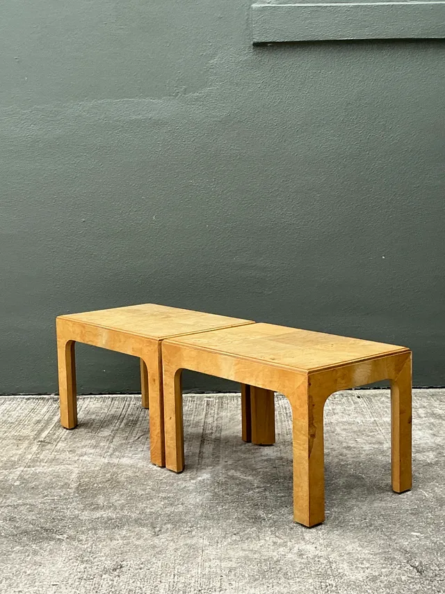 Vintage Burl Wood Side Tables - Pair — additional photo 4