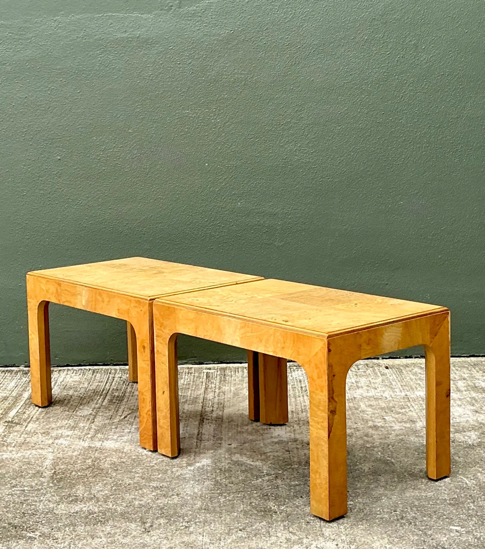 Vintage Burl Wood Side Tables - Pair — additional photo 6