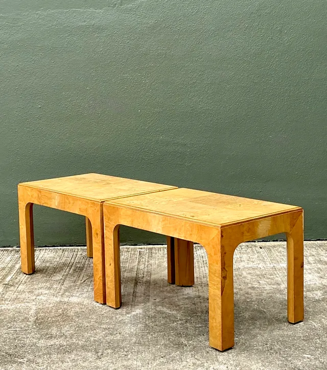 Vintage Burl Wood Side Tables - Pair — additional photo 6