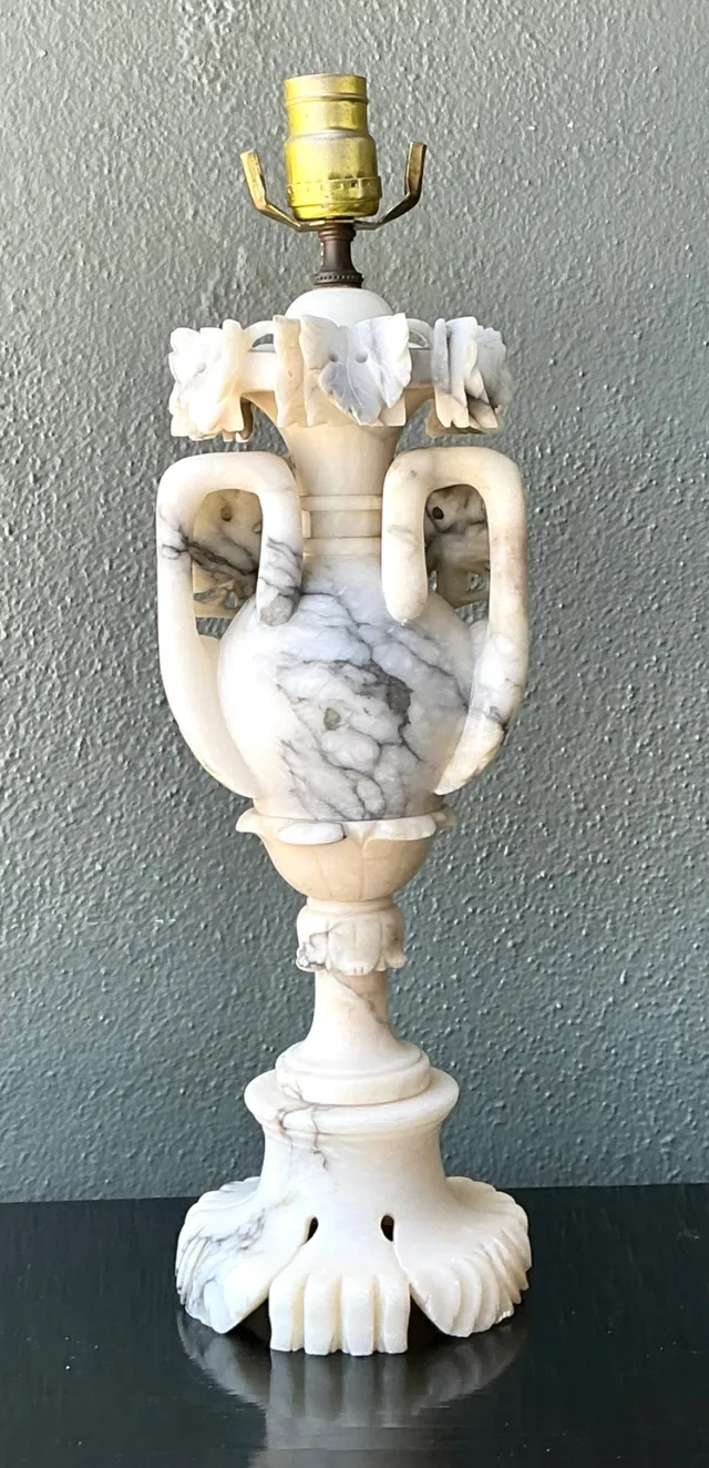 Vintage Carved Alabaster Lamp — additional photo 2