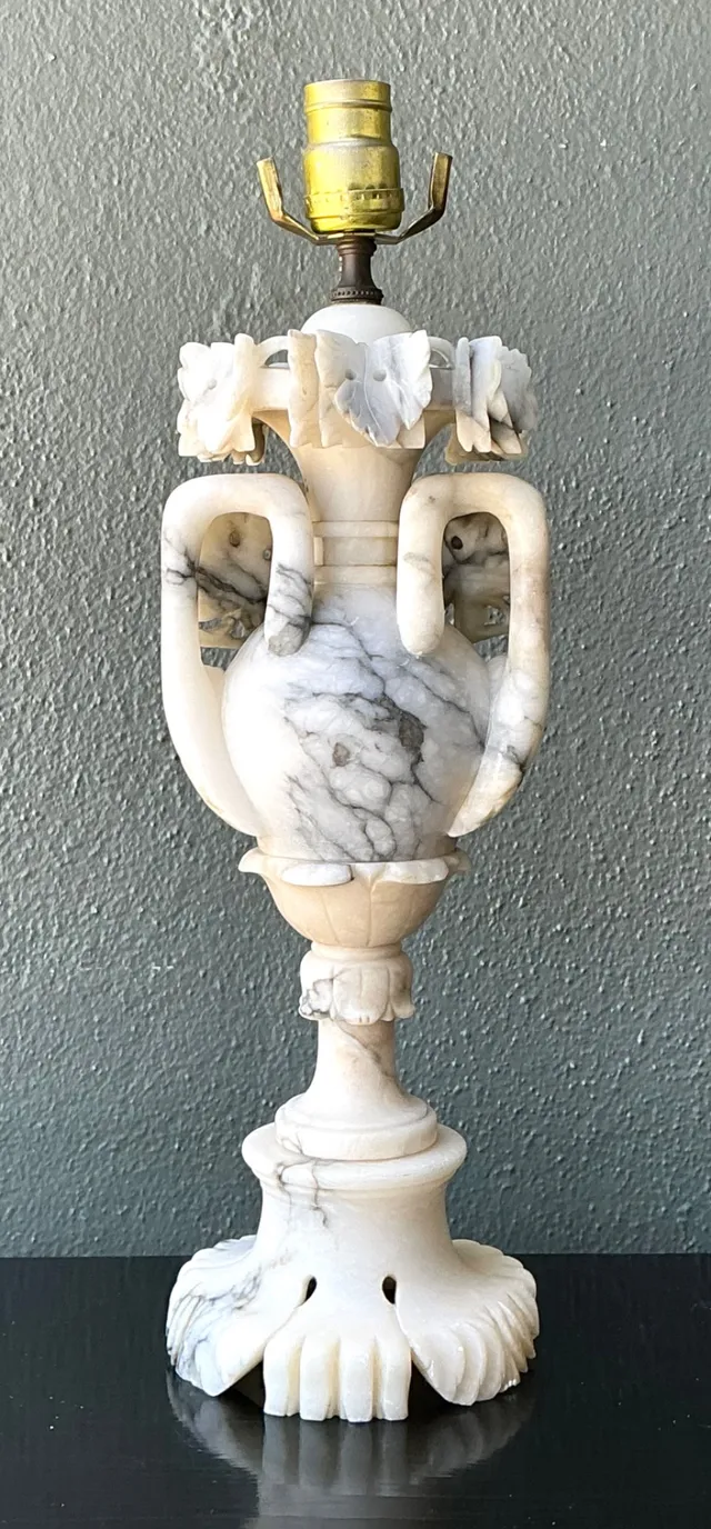 Vintage Carved Alabaster Lamp — additional photo 3