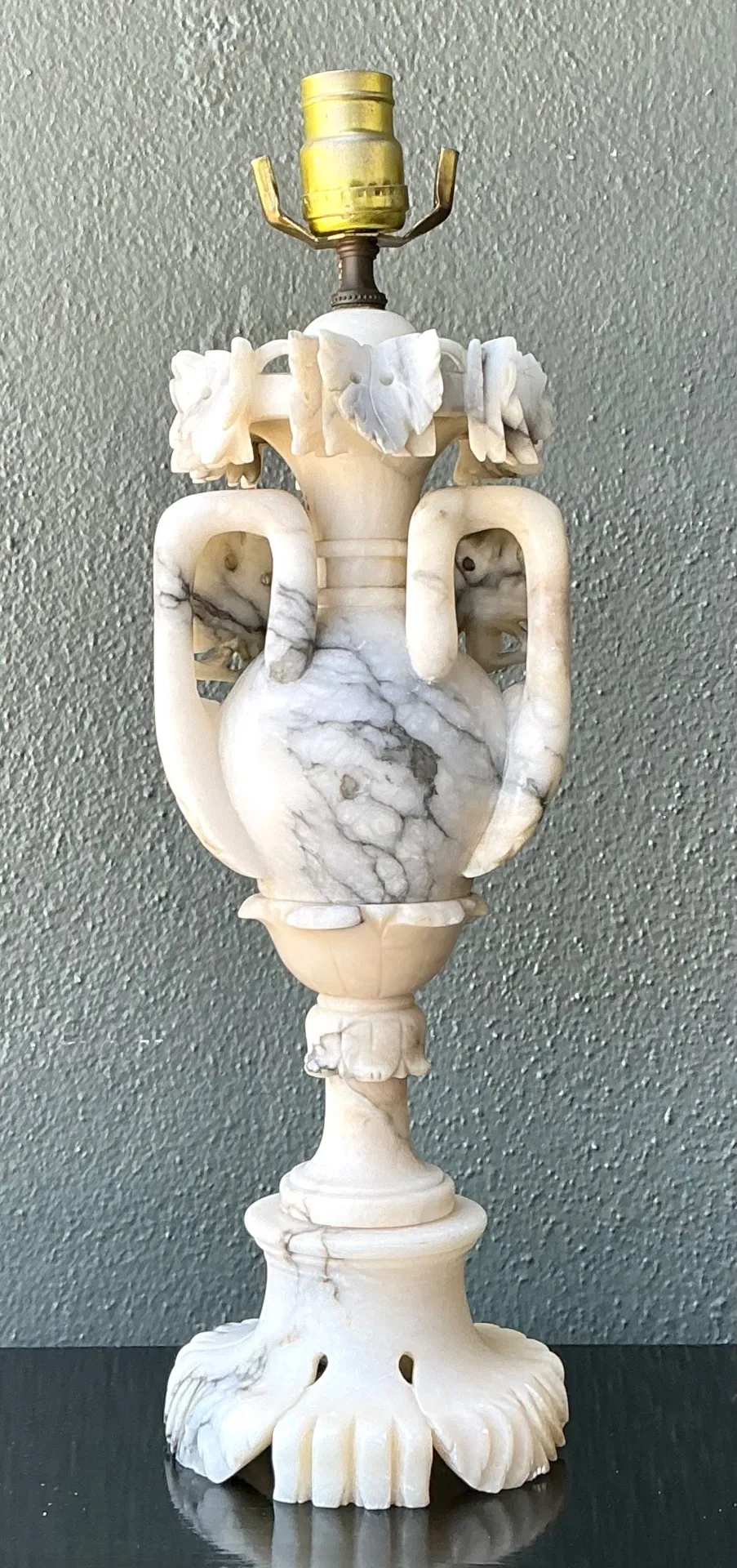 Vintage Carved Alabaster Lamp — additional photo 4