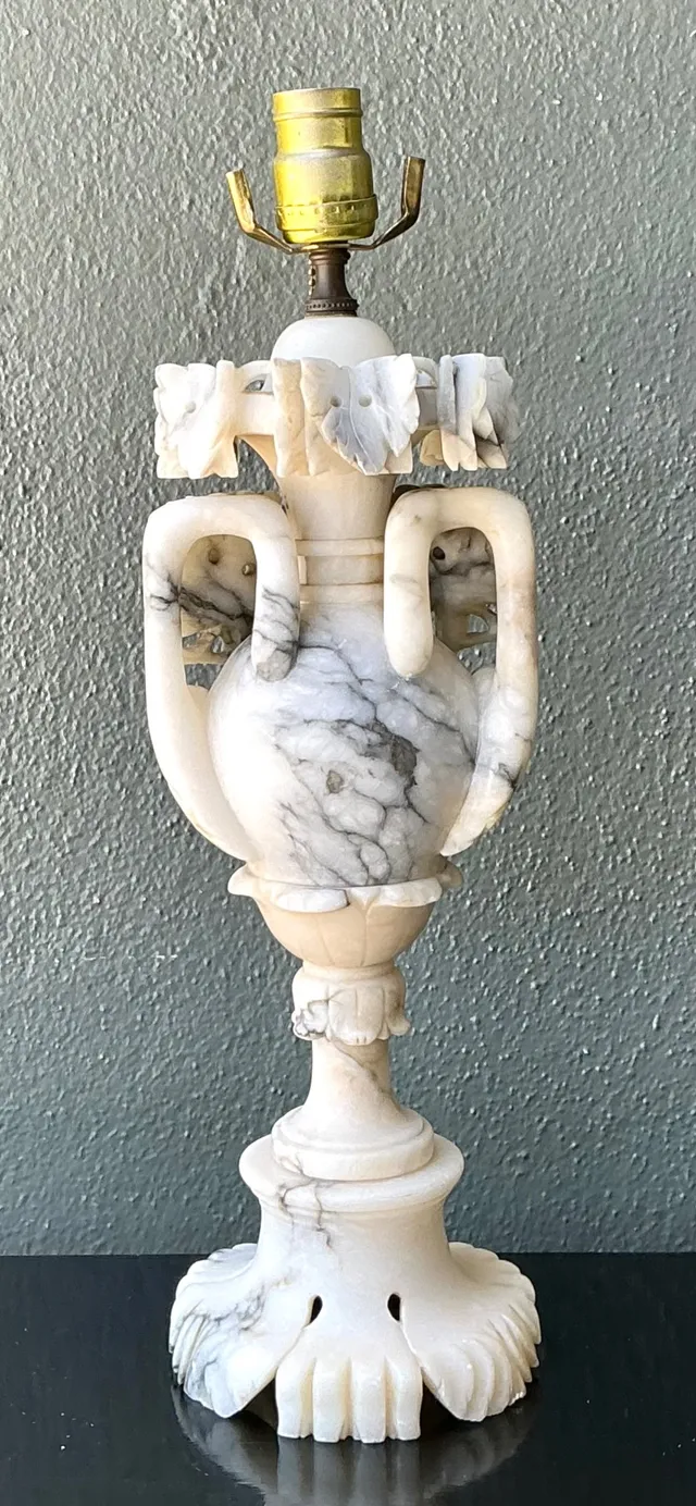 Vintage Carved Alabaster Lamp — additional photo 7