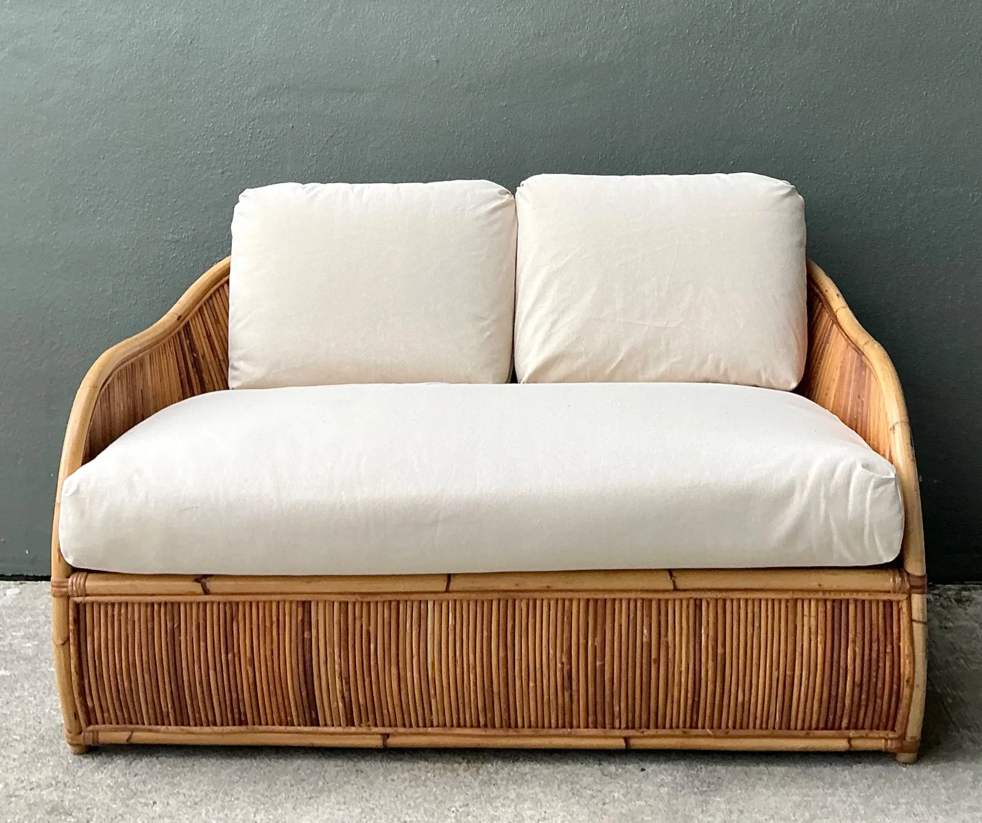Vintage Henry Olko for Willow and Reed Pencil Reed Sofa — additional photo 1
