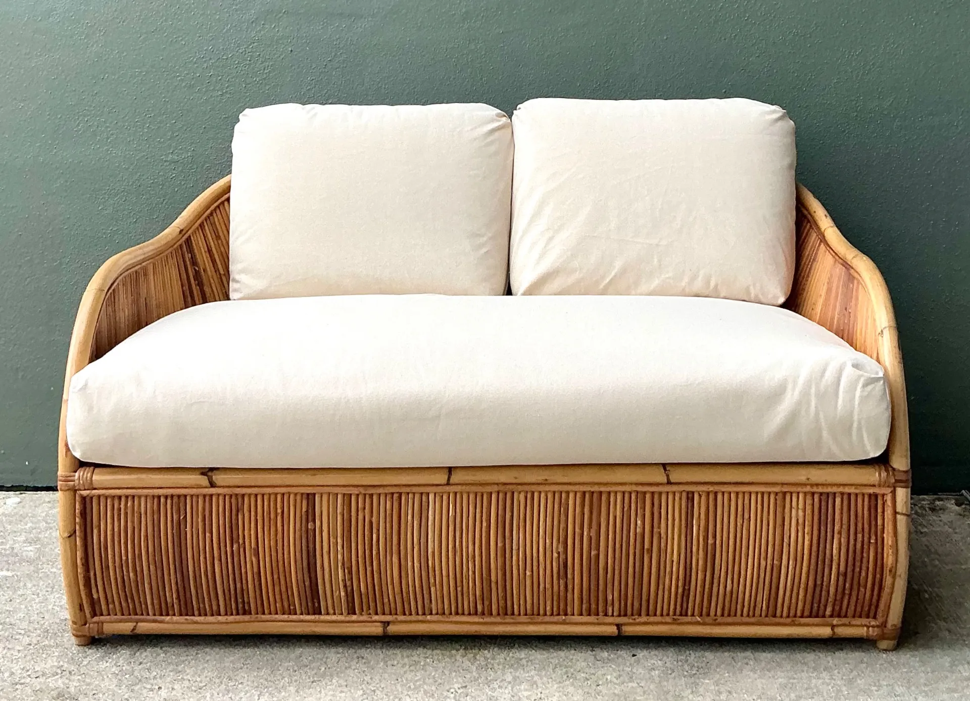 Vintage Henry Olko for Willow and Reed Pencil Reed Sofa — additional photo 6