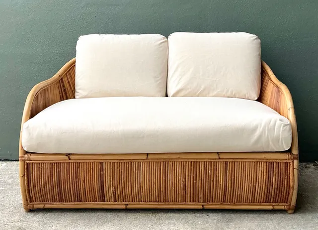 Vintage Henry Olko for Willow and Reed Pencil Reed Sofa — additional photo 6