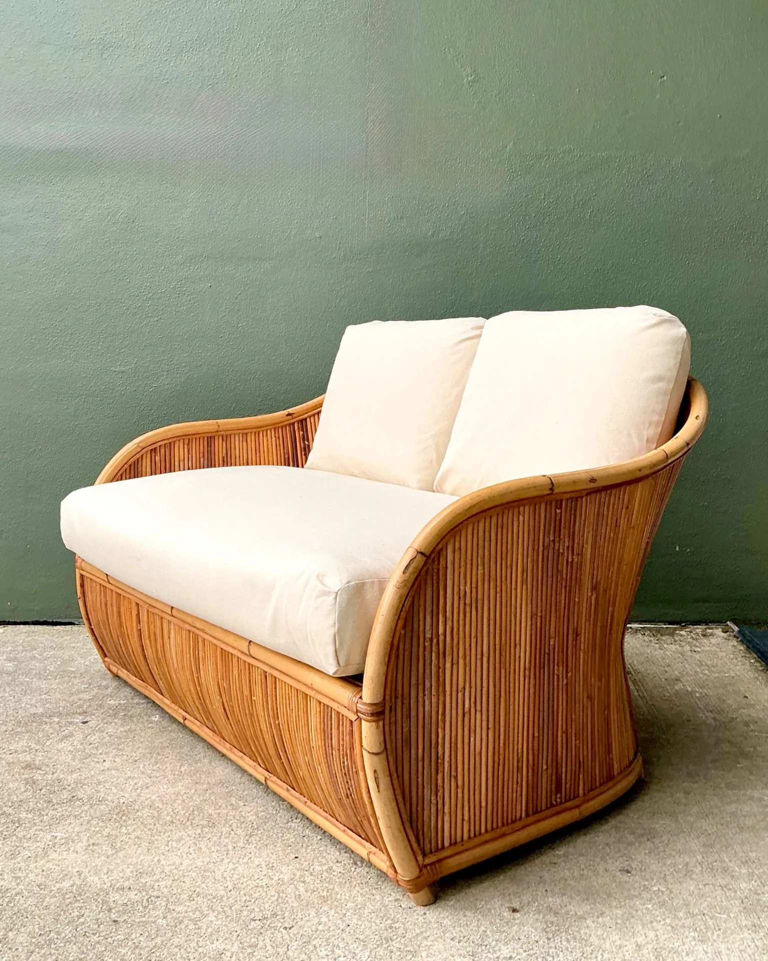 Vintage Henry Olko for Willow and Reed Pencil Reed Sofa — additional photo 3