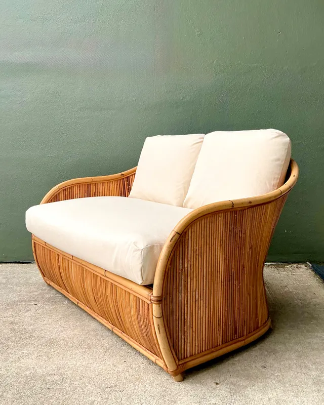 Vintage Henry Olko for Willow and Reed Pencil Reed Sofa — additional photo 3