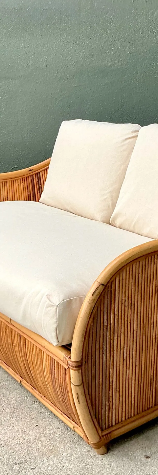 Vintage Henry Olko for Willow and Reed Pencil Reed Sofa