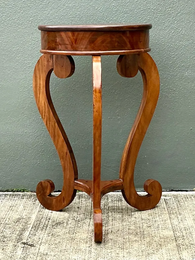 Vintage Round Top Wood Pedestal — additional photo 2