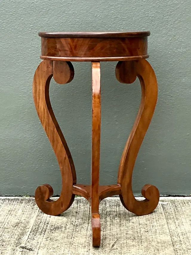 Vintage Round Top Wood Pedestal — additional photo 4