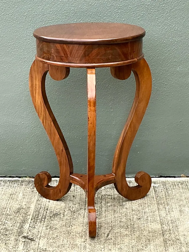 Vintage Round Top Wood Pedestal — additional photo 8