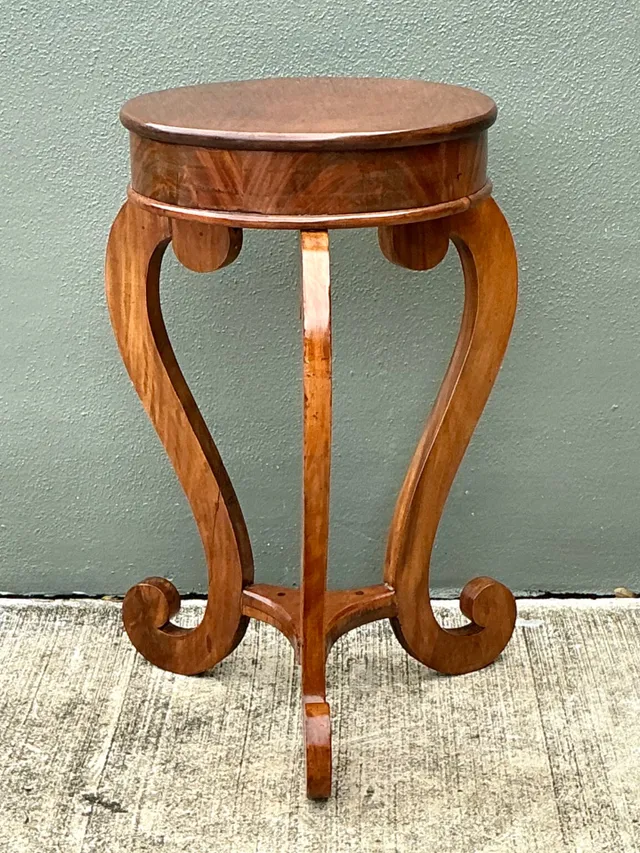 Vintage Round Top Wood Pedestal — additional photo 7