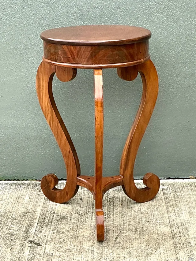 Vintage Round Top Wood Pedestal — additional photo 5