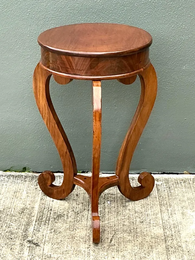 Vintage Round Top Wood Pedestal — additional photo 3