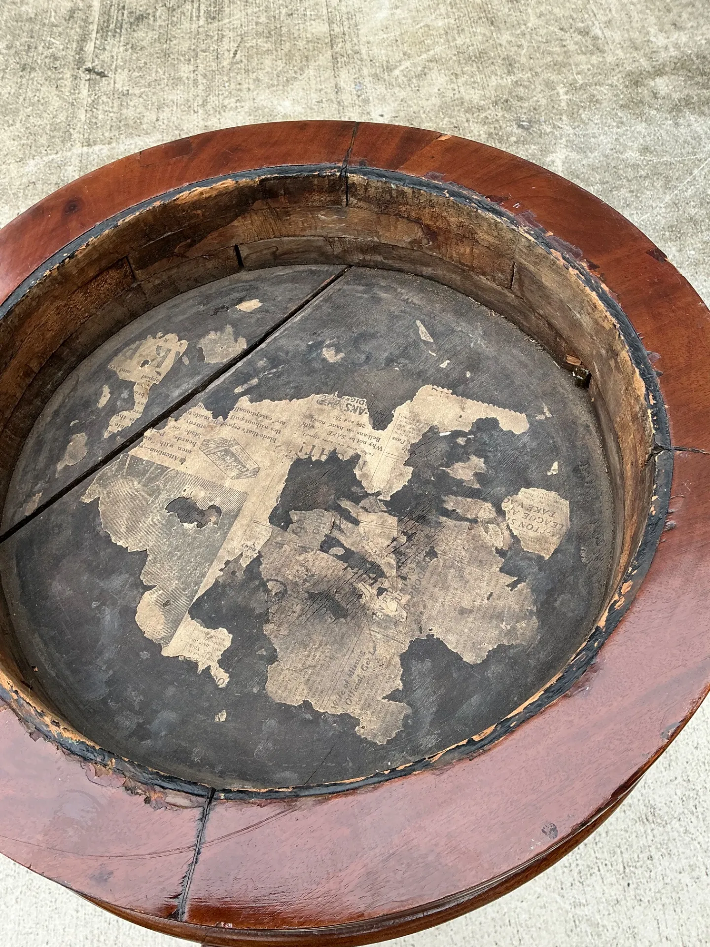 Vintage Round Top Wood Pedestal — additional photo 1