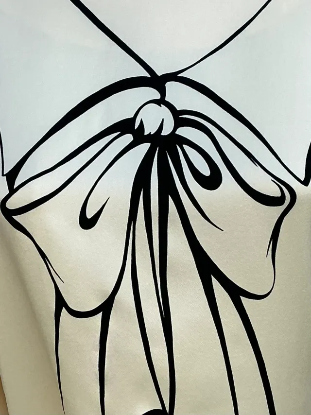 Vintage Moschino Silk Bow Print Blouse — additional photo 7