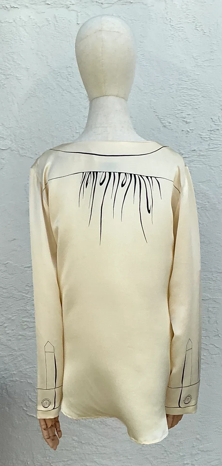 Vintage Moschino Silk Bow Print Blouse — additional photo 8