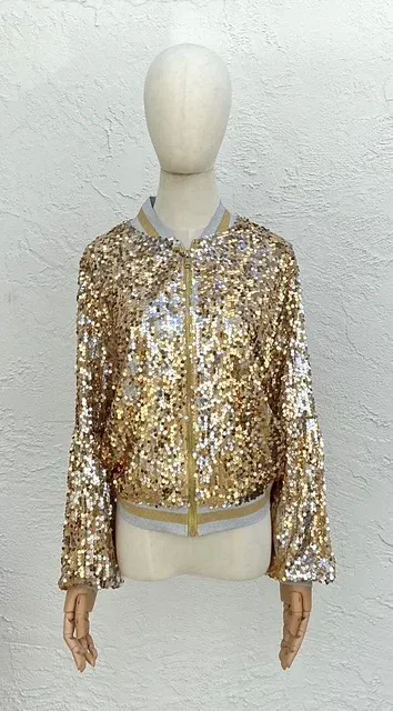 Vintage Sequin Statement Bomber Jacket — additional photo 1