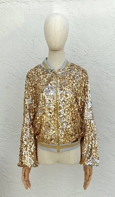 Vintage Sequin Statement Bomber Jacket — additional photo 2