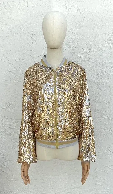 Vintage Sequin Statement Bomber Jacket — additional photo 3