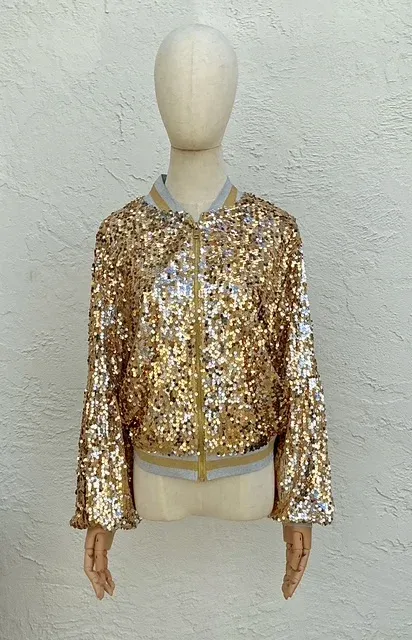 Vintage Sequin Statement Bomber Jacket — additional photo 4