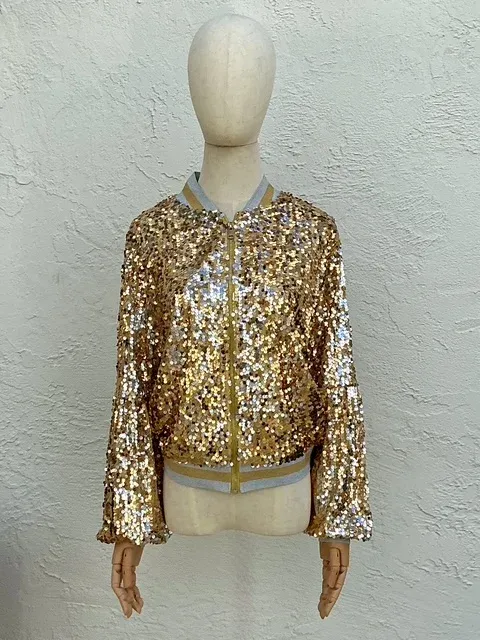 Vintage Sequin Statement Bomber Jacket — additional photo 5