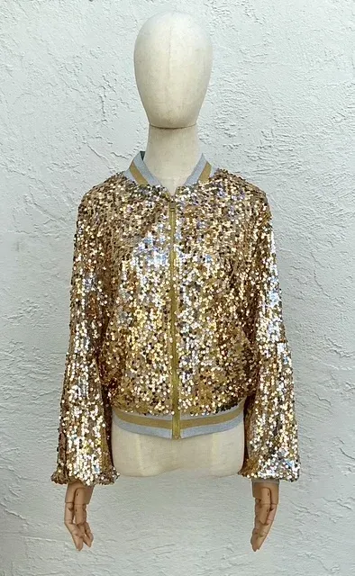 Vintage Sequin Statement Bomber Jacket — additional photo 6