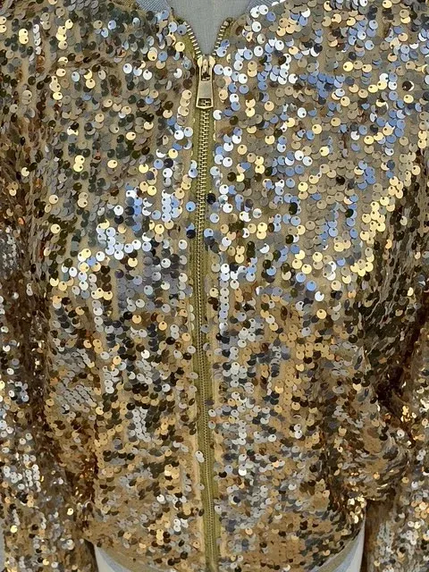 Vintage Sequin Statement Bomber Jacket — additional photo 8