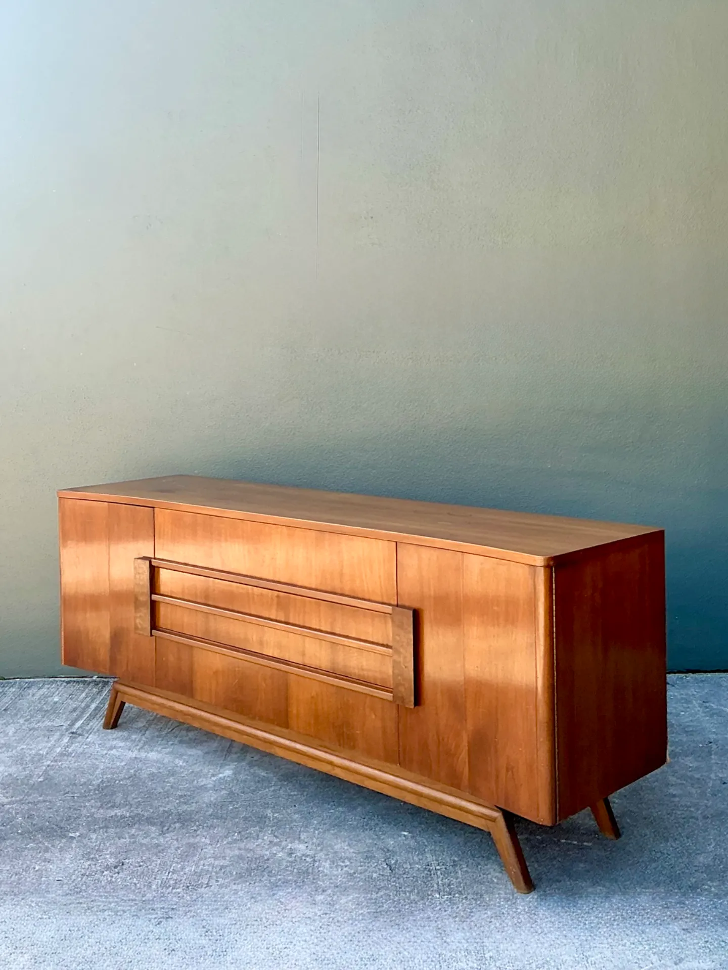 Vintage Mid-Century Modern Wood Credenza — additional photo 1