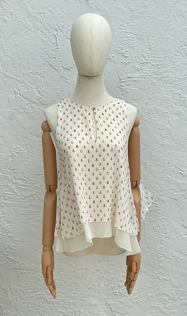 Tory Burch Silk Patterned Tank Top — additional photo 1