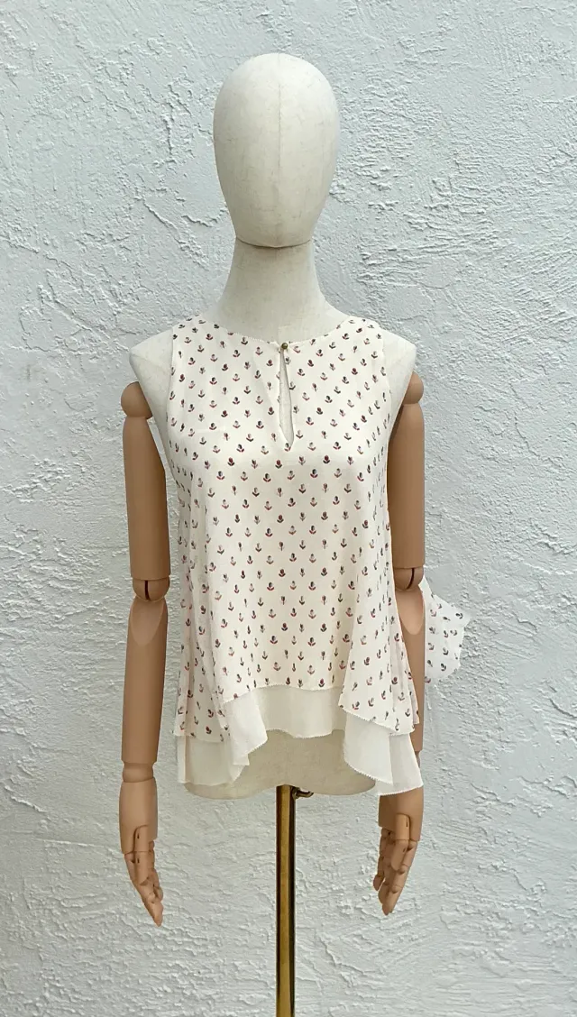 Tory Burch Silk Patterned Tank Top — additional photo 2