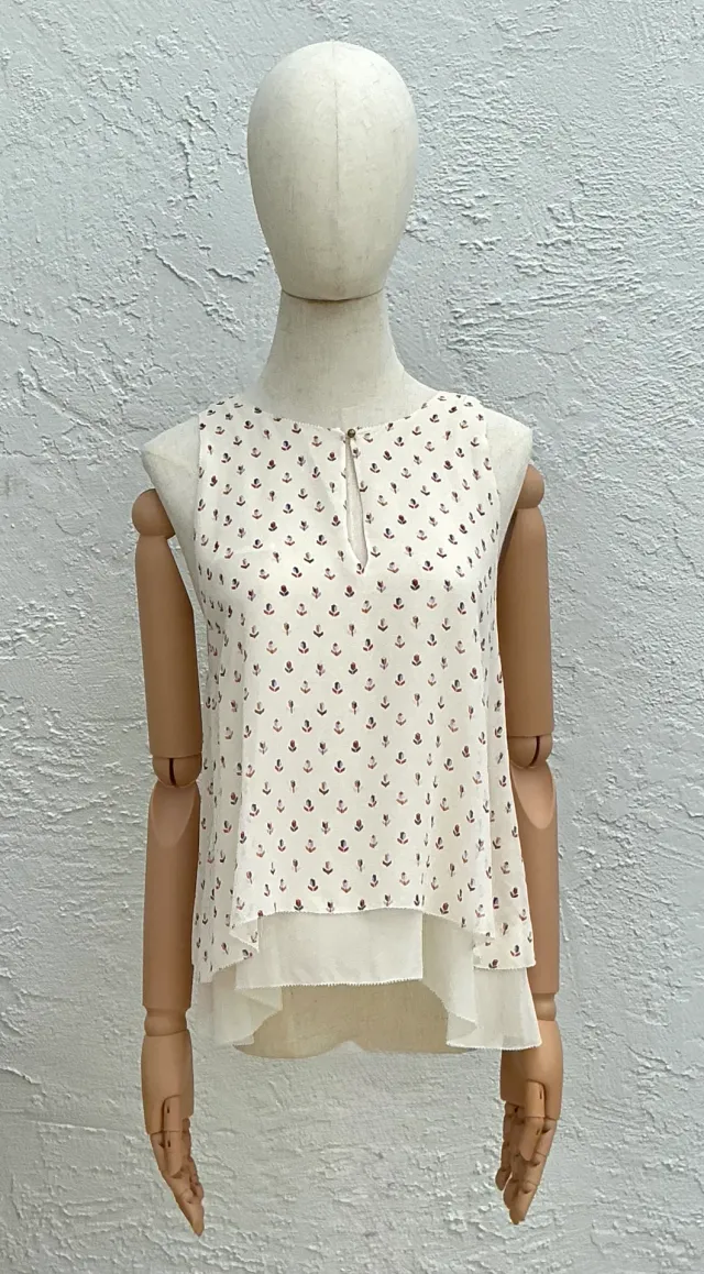 Tory Burch Silk Patterned Tank Top — additional photo 6