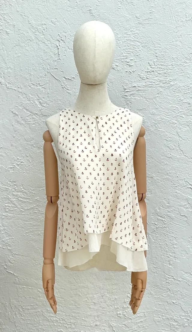 Tory Burch Silk Patterned Tank Top — additional photo 7
