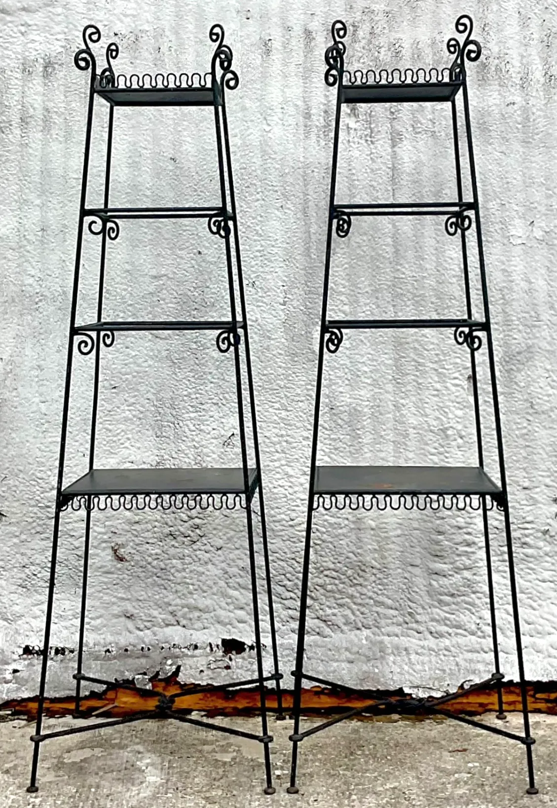 Vintage Scrollwork Metal Etagere - A Pair — additional photo 2