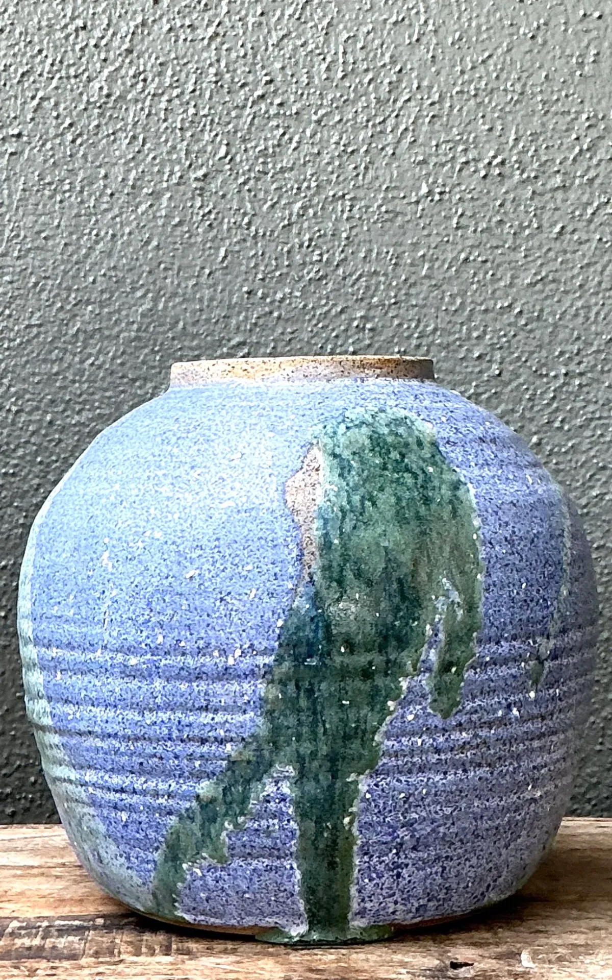 Vintage Drip Glaze Ceramic Vase — additional photo 3