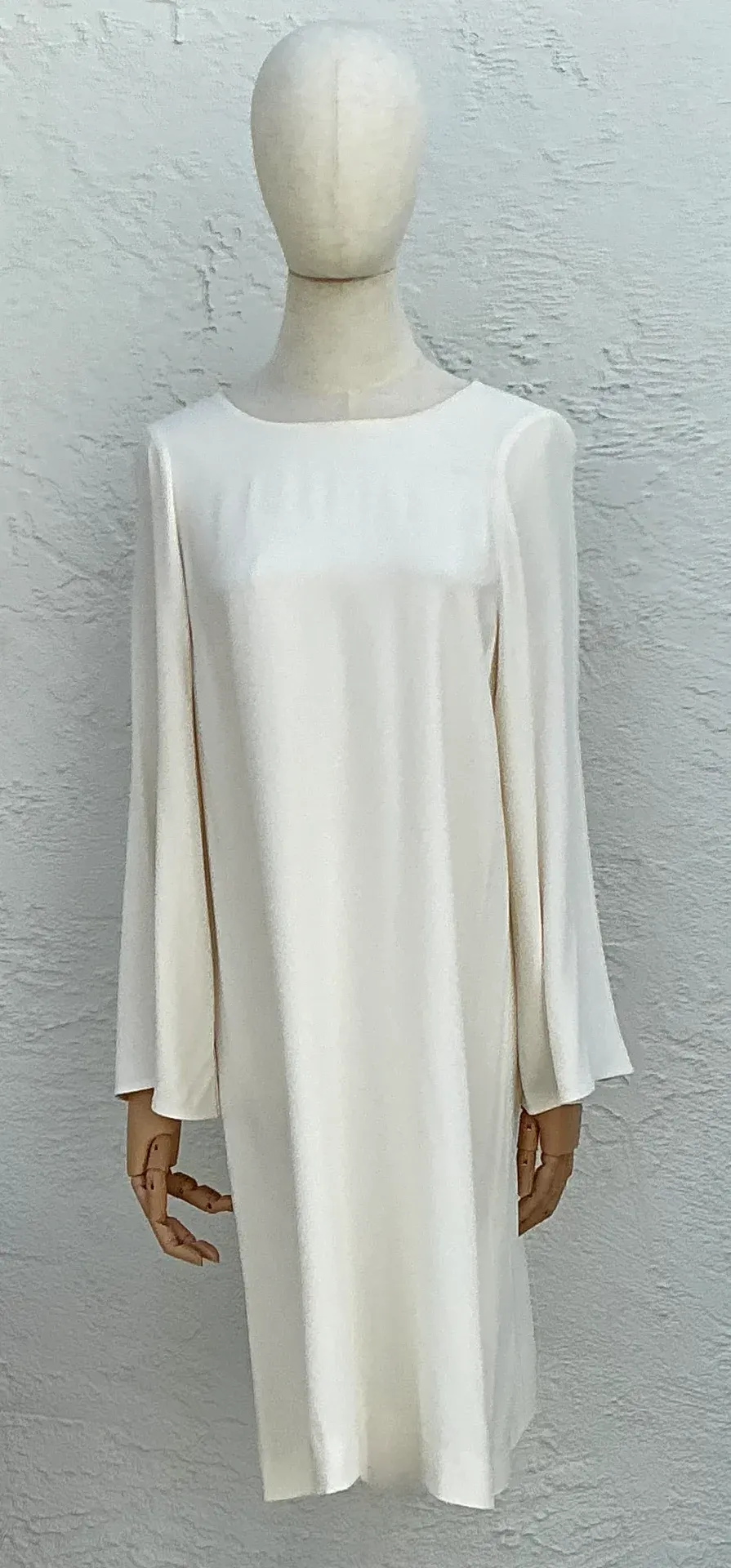 Helmut Lang Ivory Long Sleeve Shift Dress — additional photo 2