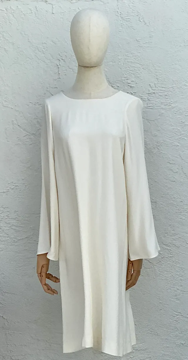 Helmut Lang Ivory Long Sleeve Shift Dress — additional photo 3