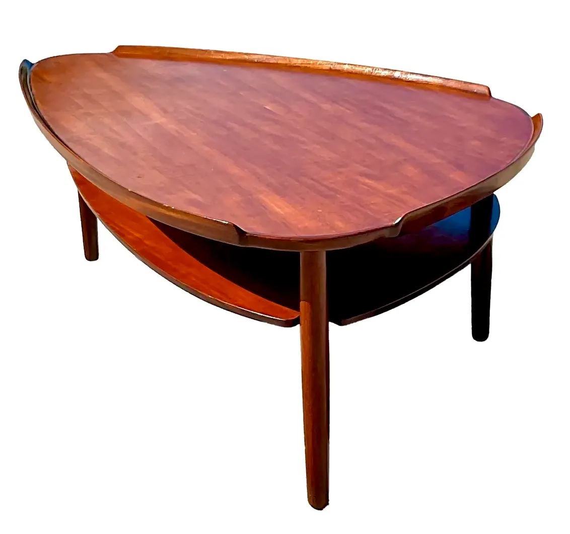 Vintage MCM Swedish Yngve Ekstrom Teak Surfboard Coffee Table — additional photo 2