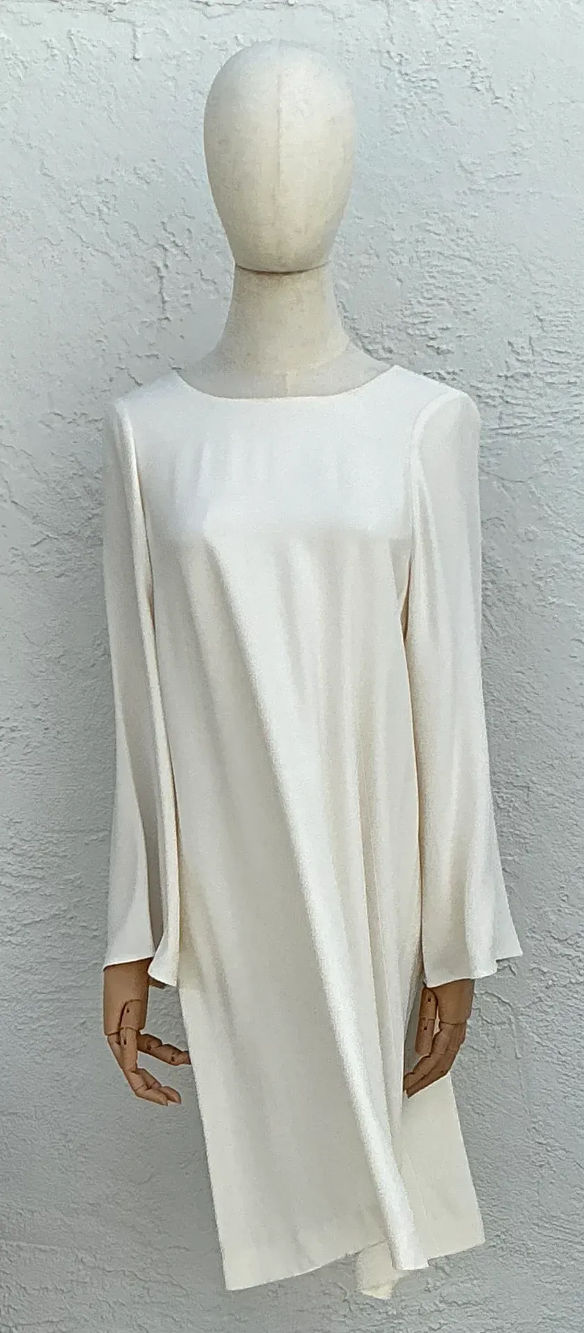 Helmut Lang Ivory Long Sleeve Shift Dress — additional photo 5