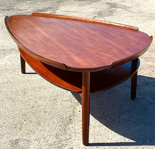 Vintage MCM Swedish Yngve Ekstrom Teak Surfboard Coffee Table — additional photo 6