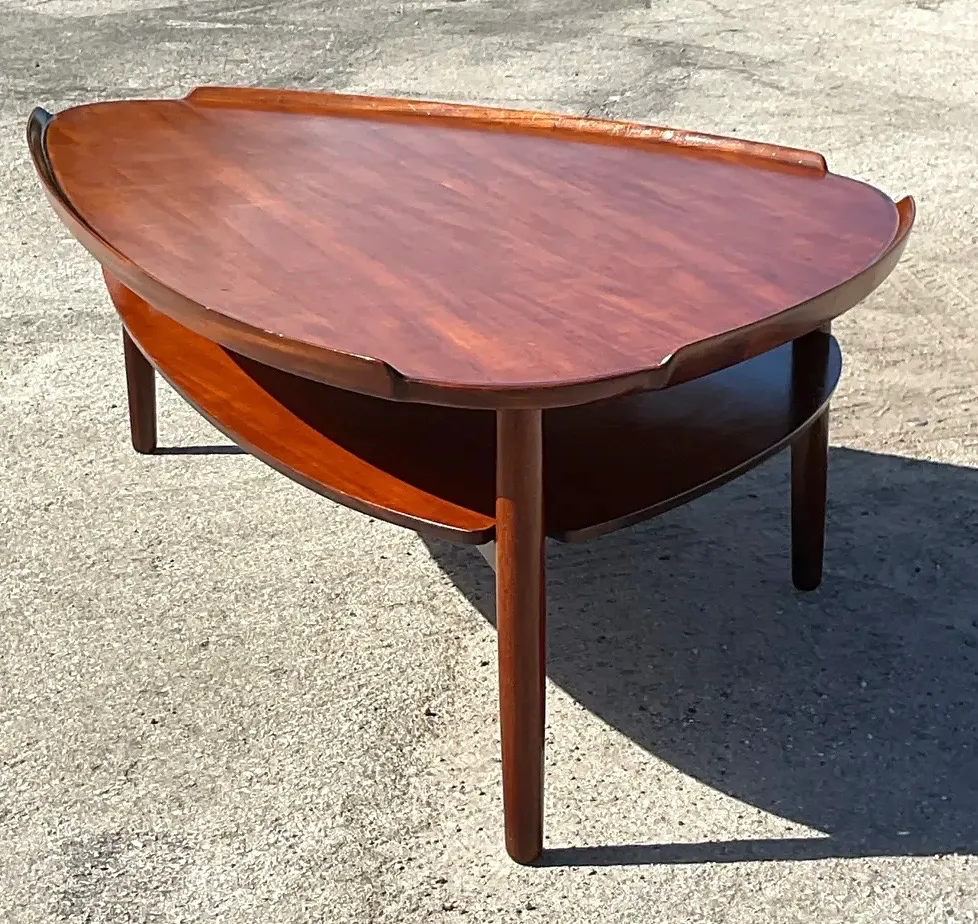 Vintage MCM Swedish Yngve Ekstrom Teak Surfboard Coffee Table — additional photo 5