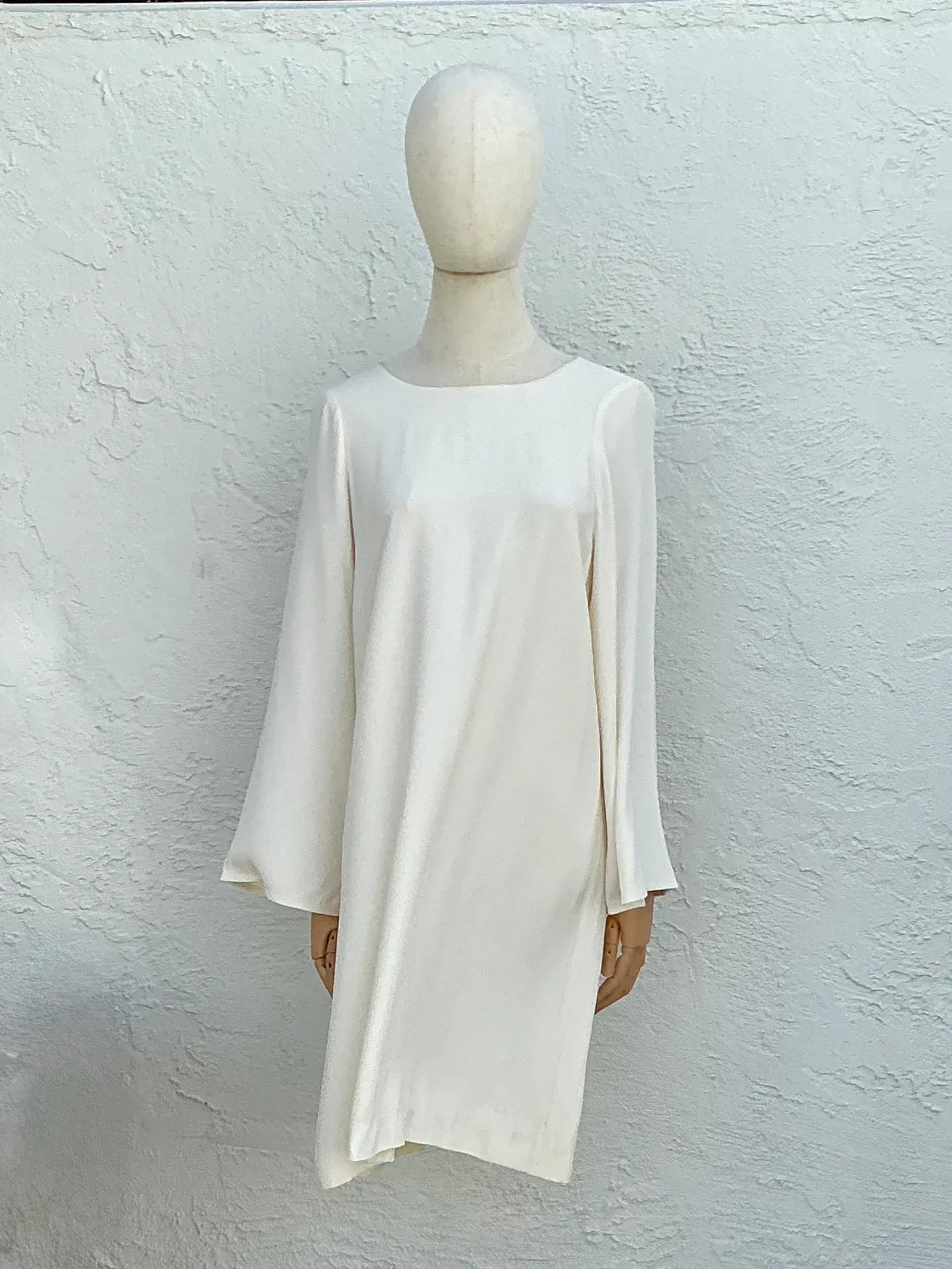 Helmut Lang Ivory Long Sleeve Shift Dress — additional photo 6