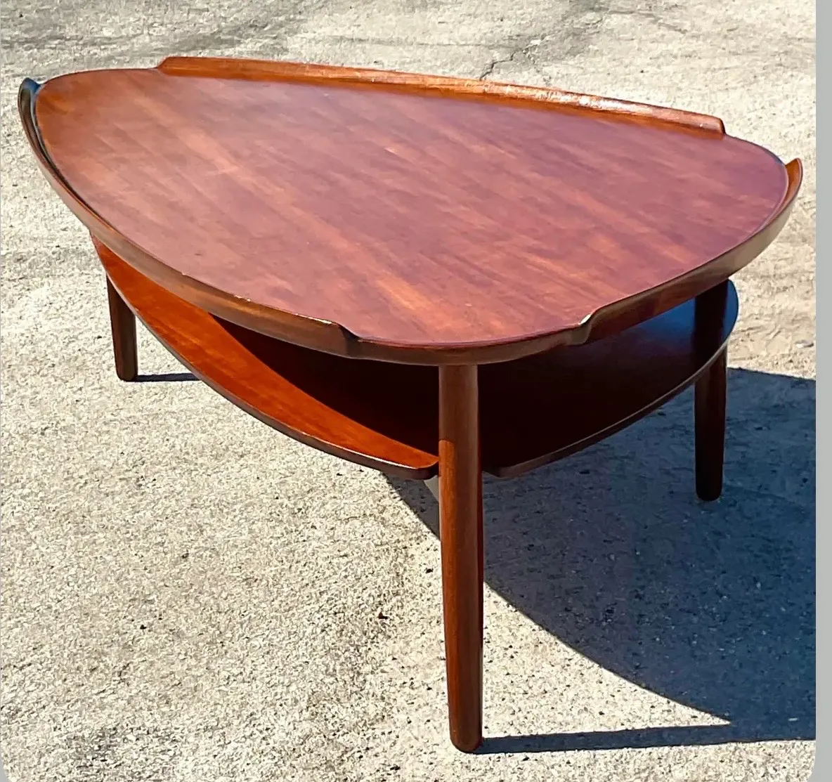 Vintage MCM Swedish Yngve Ekstrom Teak Surfboard Coffee Table — additional photo 3